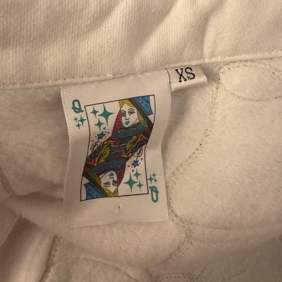 New! QUEEN OF SPARKLES White Dress with Sequin Metallic Blue Bow Accents - Picture 9 of 10